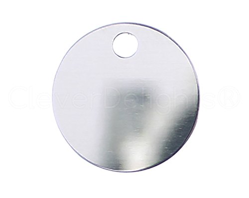 25 Pack - CleverDelights 3/4" Round Aluminum Stamping Blanks - Shiny Anodized Finish - 22 Gauge (.025")