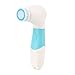 Angel Kiss Facial Deep Cleansing Brush for Body and Face Scrubber Skin Microdermabrasion Exfoliator Massage Exfoliating Removing Blackhead - 7 Brush Heads - Blue