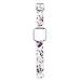 YOSWAN Replacement Band for Fitbit Blaze, Watchband Floral Soft Leather Strap Replacement Watch Band Wristband Bracelet Strap and Frame for Fitbit Blaze (White Purple+ Purple Frame)