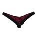ACSUSS Men's Mesh See Through Lingerie Stretchy Jockstrap Bikini Thongs Underwear Wine Red Medium(Waist 26.0-36.0