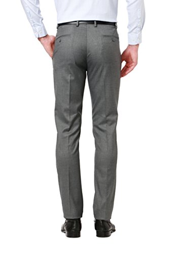 peter england men's slim fit formal trousers