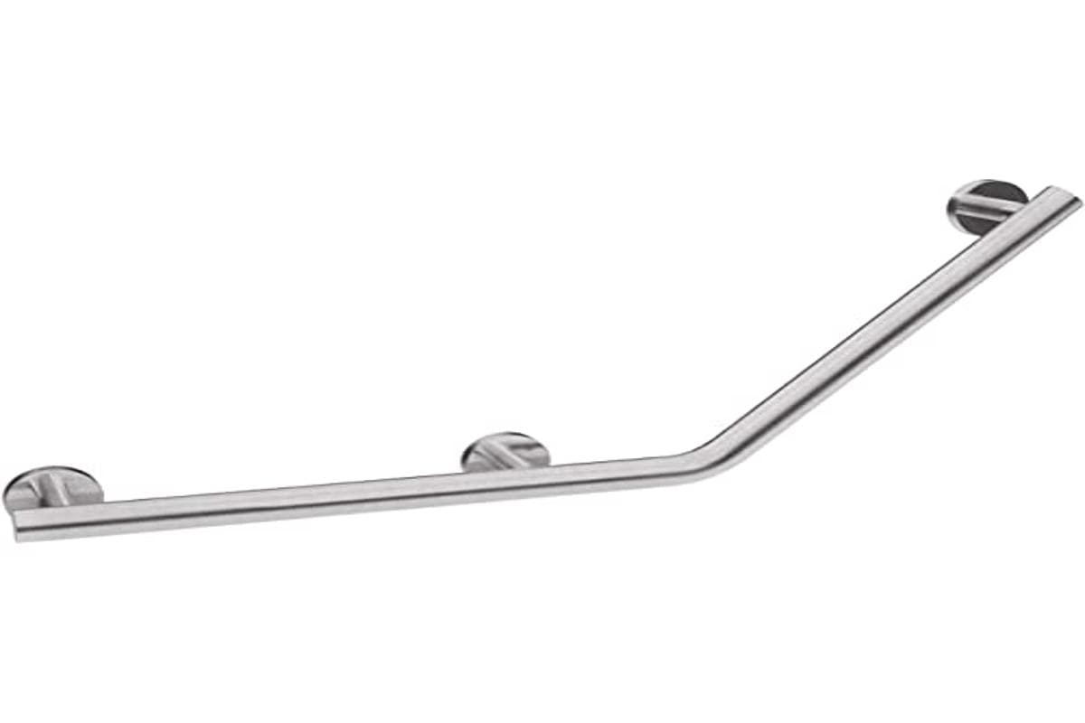 Tiger Boston Comfort & Safety 135º Grab Rail, Right Version, Stainless Steel Brushed, 58.7 x 23.6 x 7 cm — image 1