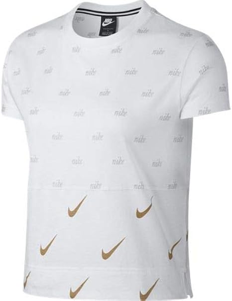 nike sportswear rally women's print metallic crew