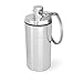 EZY DOSE Keychain Pill Box and Medicine, Vitamin Container, Safe for Money & Travel Items, Metal Canister, Medium Compartments, Various, BPA Free