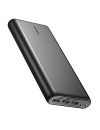 Anker PowerCore 26800 Cargador portátil, 26800 mAh Batería Externa con Doble Puerto de Entrada y Doble Velocidad de Recarga, 3 Puertos USB para iPhone, iPad, Samsung Galaxy, Android