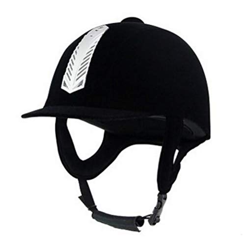 Unbekannt Comfortable Velvet Equestrian Helmet Professional Horse Riding Hat Horse Riding Helmet Breathable,56 - Thumbnail 7