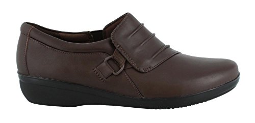 Clarks Womens Everlay Heidi Slip On Loafer Dark Brown Leather - Main Image