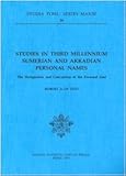 Studies in Third Millennium Sumerian and Akkadian Personal Names, Di Vito, Robert A., 8876536019