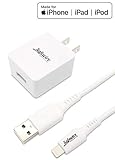 Apple Certified iPhone iPad & iPod Charger - Ultra Durable 6ft Lightning to USB Cable and 12W USB Power Adapter Wall Plug for iPhone X XS Max XR 8 Plus 7 6S 6 SE 5S 5C 5 iPad Mini Air Pro iPod (White)