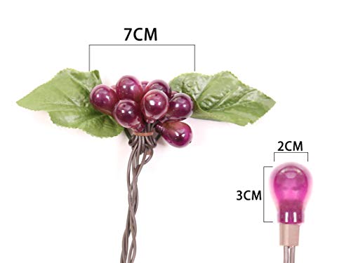 LIDORE 100 LED Purple&Green Grape String Lights. Grapevine Lights with 10 Cluster-UL Listed - Thumbnail 4