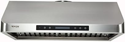 EKON NAS01-30"-T-R Under Cabinet / Wall Mounted Stainless Steel Kitchen Range Hood / Touch Control With Remote Control / 2 Pcs 3W Led Lamp /900 CFM