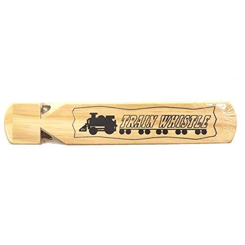 AQUEENLY Train Whistle, 2 Piece Wooden Train Whistle with 4 Tone for Kids Toy, Party Favors, 7.4 Inches