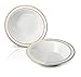 50 Disposable White Gold Trim Plastic Soup Bowls | 14 oz. Premium Heavy Duty Disposable Dinnerware with Real China Design | Safe & Reusable and Great for Parties or Weddings. (50-Pack) Gold