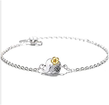 YIYIYYA Ladies Bracelet S925 Silver Cute Animal Elephant Shape Plant Flower Personality Girl Wedding Jewelry Ladies'Jewelry Gifts