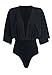 RUIGO Women's Sexy Deep V-neck Bawting Tight Bodysuit Jumpsuit One Piece Leotard (M, Black)