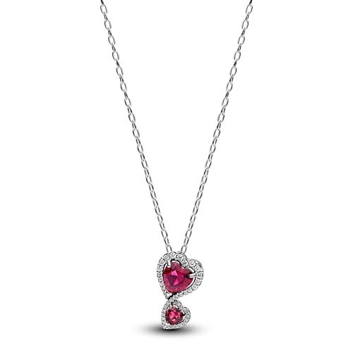 PandoraTimeless 393658C01-60 - Collana con ciondolo a forma di cuore, in argento sterling con zirconi, 60 cm