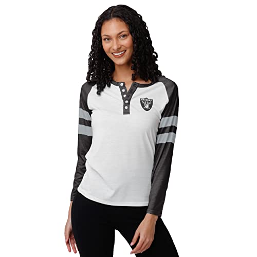 FOCO womens Nfl Team Logo Ladies Fashion Long Sleeve Henley Shirt, Big Logo, La…