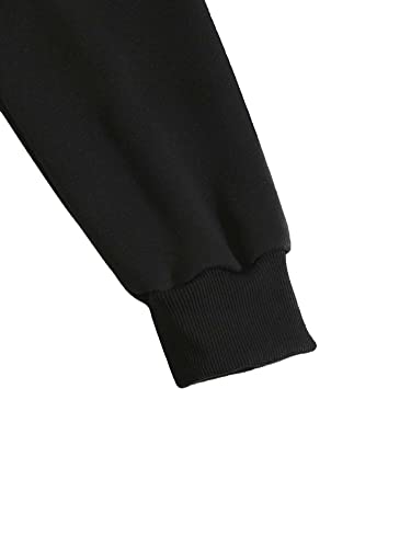 TOPLOT Men's Causal Solid Woolen Blend Hoodie with Hooded Neck (Mens-Hoodie-5047-Black-XL) 4