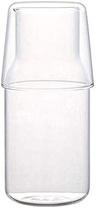J Robin Carafe and Tumbler Set Bedside Water Carafe with Glass Housewares Handmade Quench, 550ml/19 oz (Transparent)