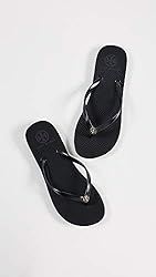 Tory Burch Women's Thin Flip Flops, Black, 9 Medium