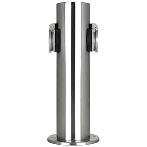 Enchufes pilar jardín - Columna de acero inoxidable enchufes - al aire