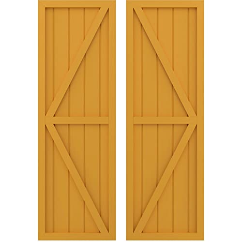 Ekena Millwork ARW102BF518X79TUH Americraft Five Exterior Real Wood Two Equal P…