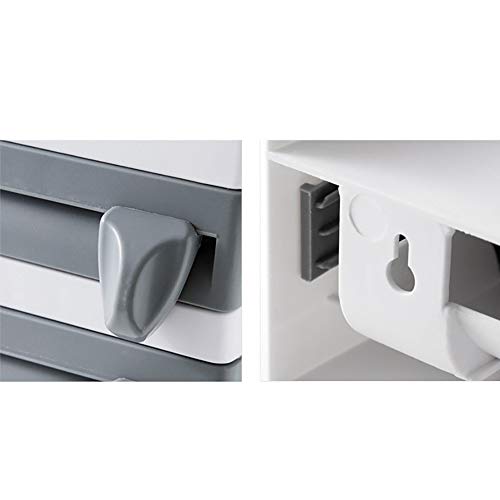 MOVEmen Creative Plastic Wrap Cutting Shelf Kitchen Cling Film Sauce Bottle Storage Rack Paper Towel Holder Kitchen Accessor Storage Shelf Home Decor Dinning Room Kitchen Article (Gray) - Thumbnail 5