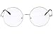 Agstum Retro Round Metal Non-Prescription Eyeglasses Frame with Spring HInge Clear Lens (Silver, (Medium size) 46)