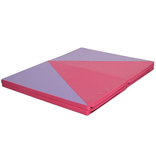 4'x10'x2" Thick Folding Panel Gymnastics Mat Gym Exercise Pink/Purple - Thumbnail 4