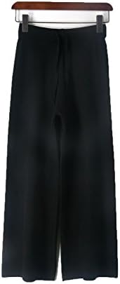 Rainlife pants Trousers for Women Sweater Pants New Autumn Winter Elastic High Waist Knitted Wide Legs Capris Pants Pantacourt Streetwear Black One Size
