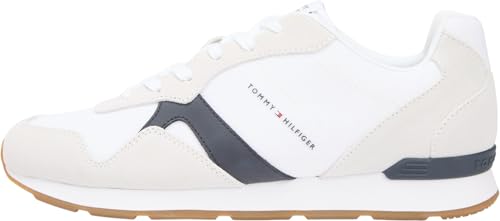 Uomo Sneakers Running Icon Mix in Pelle Scamosciata, Bianco (White), 45