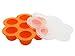 Qooble Silicone Baby Food Freezer Containers, 2-PACK Storage Trays with Clip On Lid (Orange)