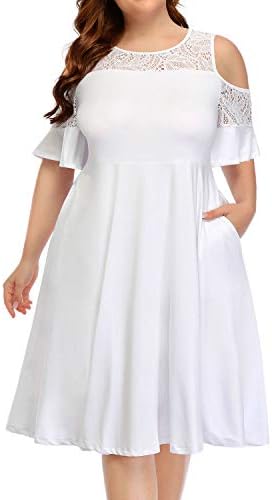 Pinup Fashion Women's Plus Size Cold Shoulder Dresses