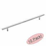 Amerock BP19013-SS Stainless Steel Cabinet Hardware Euro Style Bar Pull - 10 Inch (256mm) Hole Centers - 13-1/4