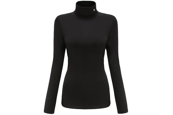 SSLR-Thermal-Shirts for-Women-Turtleneck Long Sleeve Tops Fleece Lined Winter Slim Fitted Mock Neck Base Layer