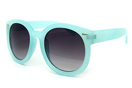 O2 Eyewear JP7155 Tinted Candy Matte Finish Flash Retro Funky Sunglasses (Matte Finish, BLUE)