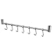Homfa Kitchen Rail Rack Wall Mounted Utensil Hanging Rack Stainless Steel Hanger Hooks for Kitchen Tools, Pot, Towel (7 Sliding Hooks)