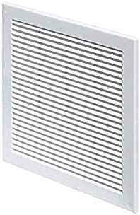Awenta Plastic Air Vent Grille Cover 300x300mm 12x12 inch, White with Insect Grid Fly Net, Screw Hole Covers for Better Look