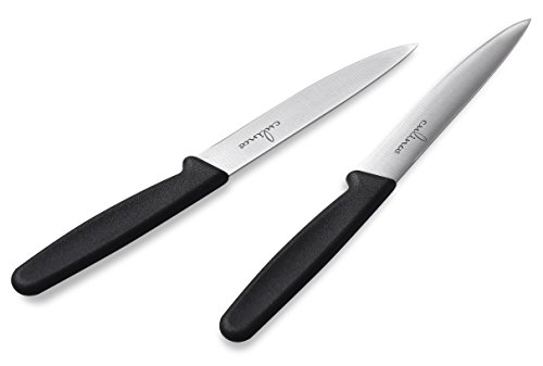 Culina Paring Knife Set of 2. German Steel Blade. – Black Color Handle