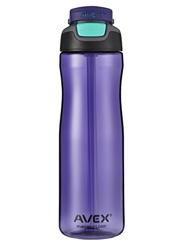 AVEX Wells Auto Spout Water Bottle, Purple, 25 oz.