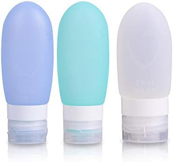 Squeezable Leak Proof Travel Bottles - Silicone Refillable Travel Tube Sets Toiletry Containers Leakproof Portable Liquid Containers for Travel Size Shampoo Lotion Soap Toiletries (3 Pack3 oz)