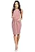 LaClef Womens Front Pleat Knee Length Midi Maternity Dress (X-Large, Mauve)