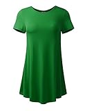 ALL FOR YOU Women's Short Sleeve Round Neck Flare Tunic Kelly Green XXX-Large