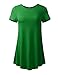 ALL FOR YOU Women's Short Sleeve Round Neck Flare Tunic Kelly Green XXX-Large