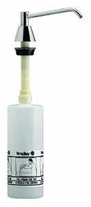 Image of Bradley 6326-680000 Lavatory Mounted Soap Dispenser, 32 oz. Capacity, 6" Spout, 8-15/16" Length x 3-1/4" Width