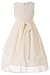 Bow Dream Flower Girls Dresses Junior Bridesmaids Little Girls Elegant Ruffle Chiffon Tea Length Cream Ivory 6
