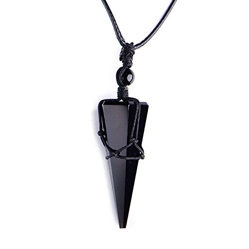 usongs Obsidian necklace pendant Star series Pendulum Crystal necklace pendant men necklace pendant sweater chain gift hexagonal awl