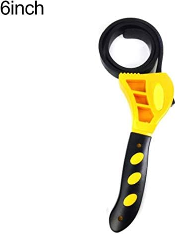 Ugthe 6/8 inch Adjustable Bottle Opener Rubber Strap Belt Wrench Filter Spanner Tool - 6 inch
