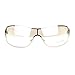 Womens Elegant Rimless Shield Warp Luxury Designer Sunglasses White Clear