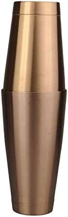 FAY Cocktail Shaker Set,Boston Shaker Cocktail Glass Bar Tool Mixing Beverage Bartender Bar Set Tool Upper 600Ml Rear Cup 750Ml,Gold